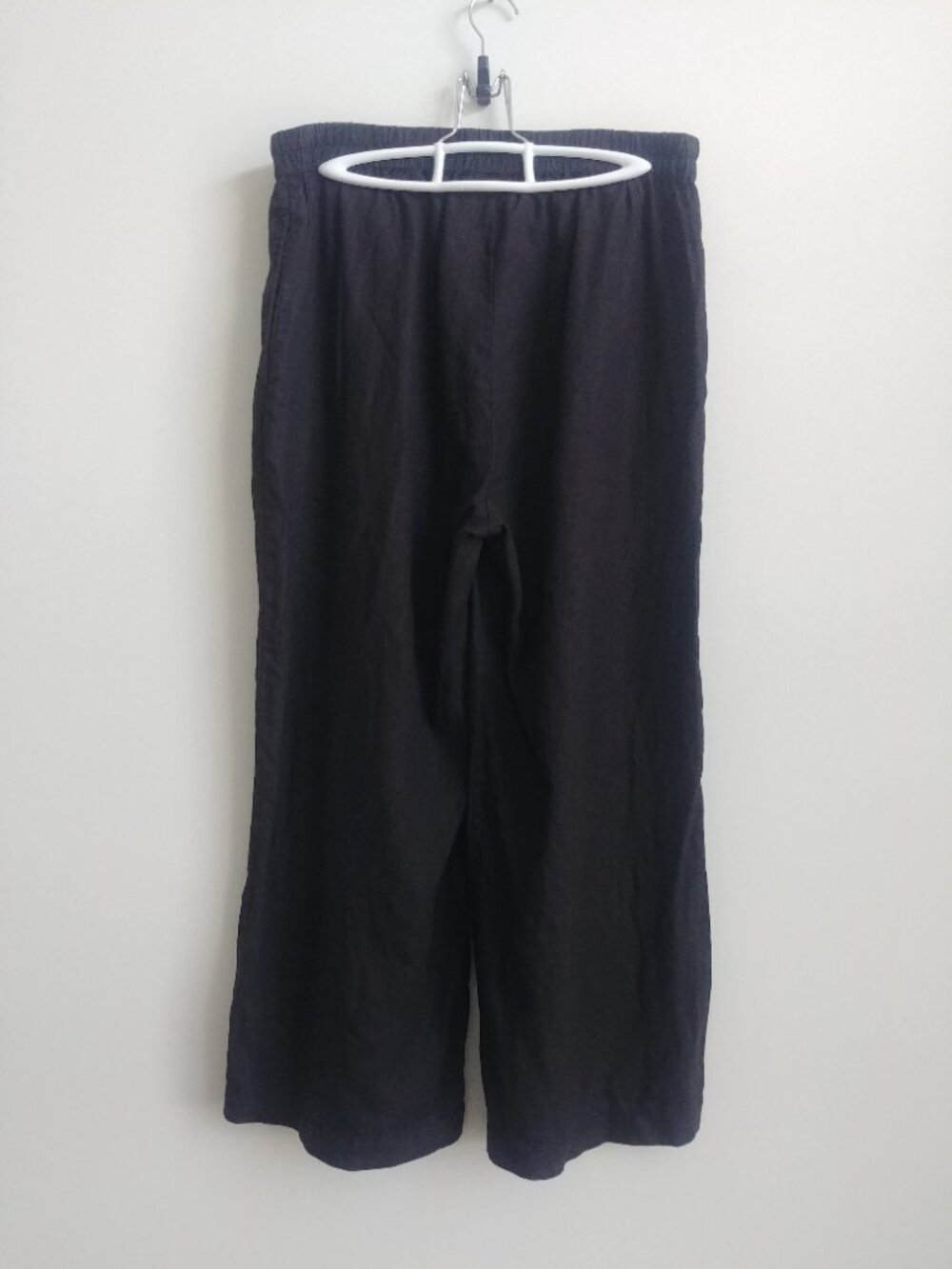 Part Two 100% linen 40 approx Medium dark grey cropped ankle pants wide leg - Picture 3 of 14